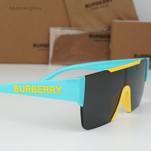 Burberry Girls Sunglasses Yellow Blue Grey Shield JB4387 405087 KIDS BRAND NEW - Picture 4 of 8